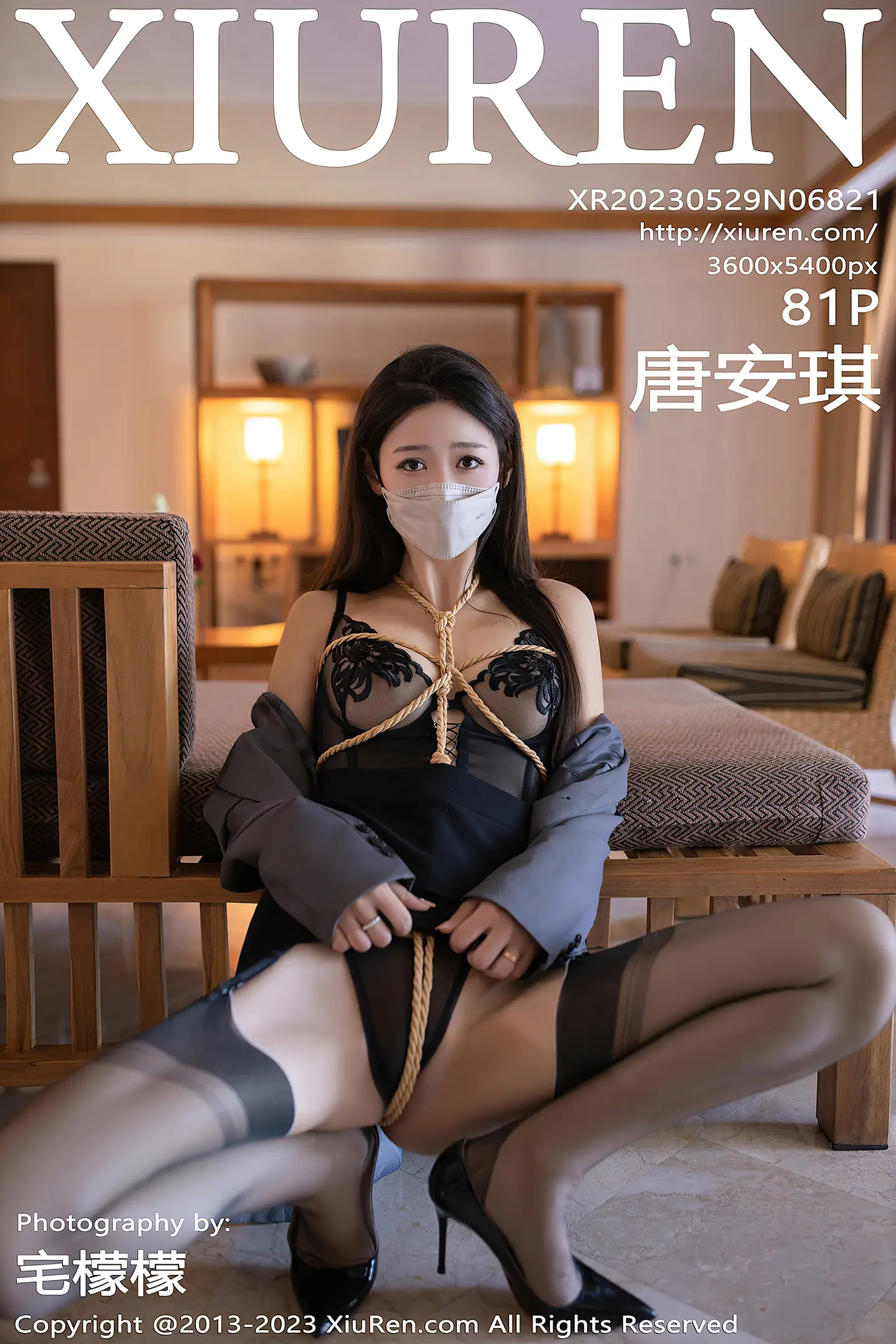 [XiuRen秀人网]No.6821_模特唐安琪情趣捆绑黑色轻透薄纱内衣配黑丝吊袜惹火诱惑写真81P-秀人网 - XiuRen.Xyz